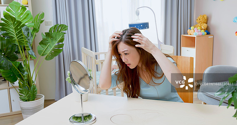 产后脱发图片素材