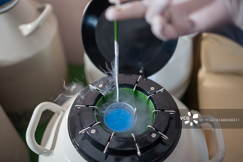 用于储存精液的低温液氮罐图片素材