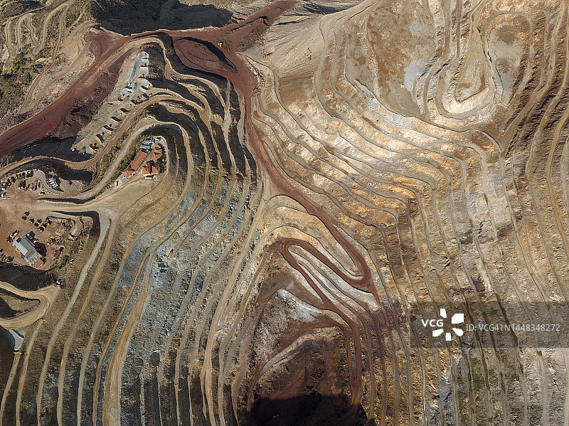 露天铁矿鸟瞰图图片素材