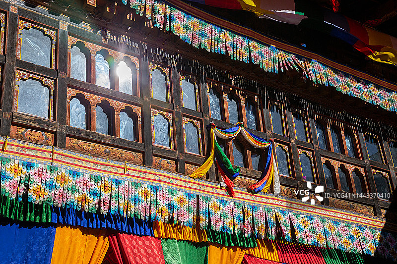 不丹寺庙建筑细节图片素材