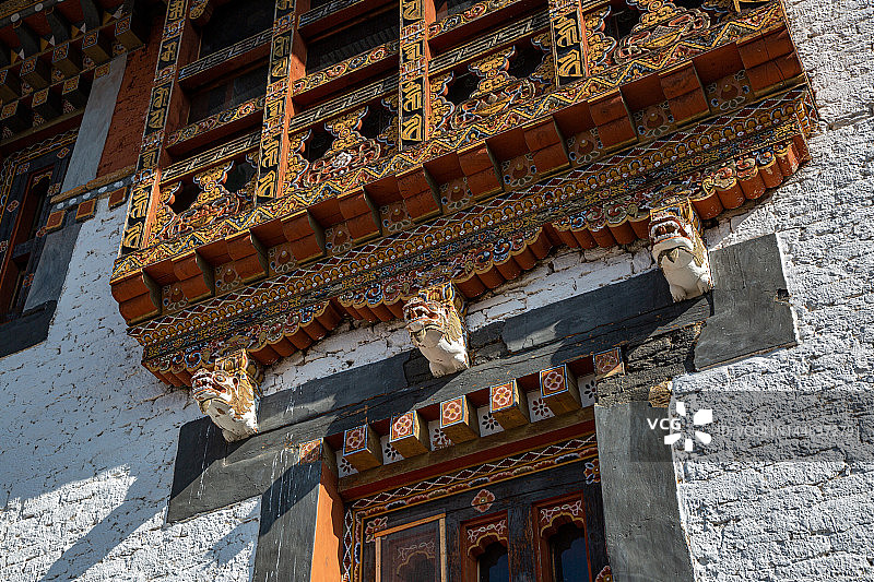 不丹寺庙建筑细节图片素材