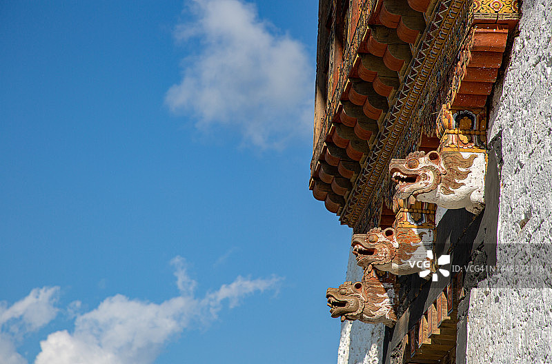 不丹寺庙建筑细节图片素材