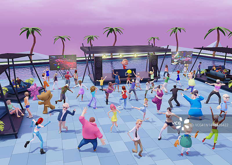 元宇宙世界中的音乐活动图片素材