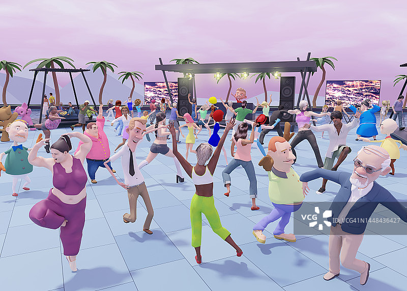 元宇宙世界中的音乐活动图片素材