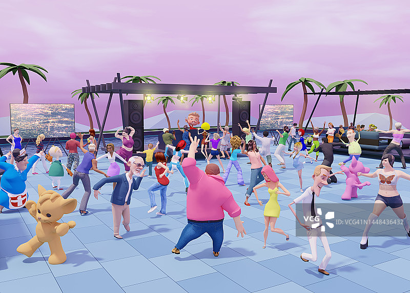 元宇宙世界中的音乐活动图片素材