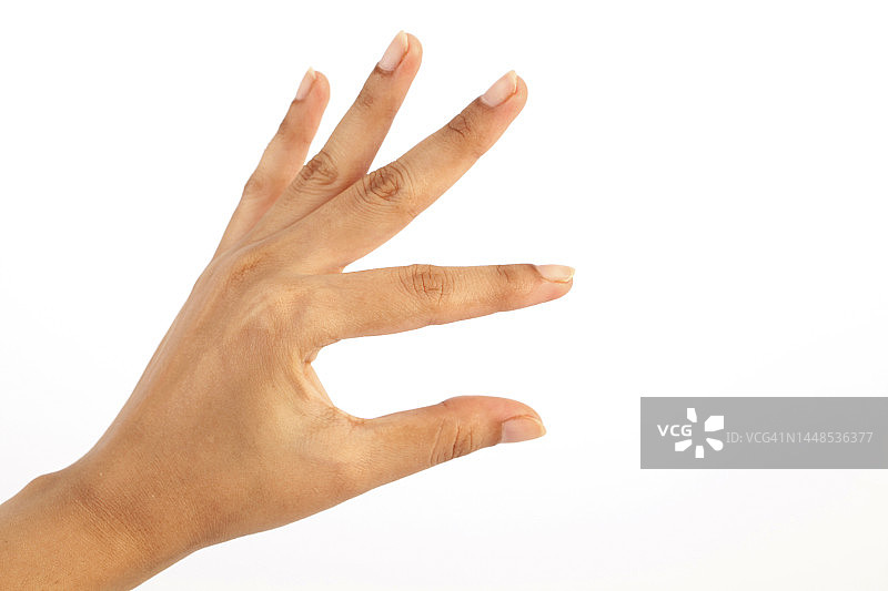 白色背景上的女性手部图片素材