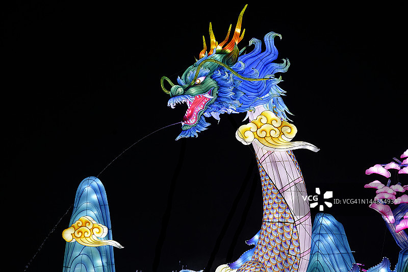 蓝色巨龙的头部图片素材