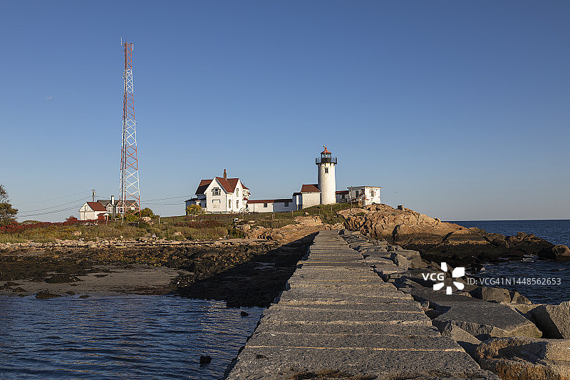 东方角灯塔，美国马萨诸塞州格洛斯特图片素材