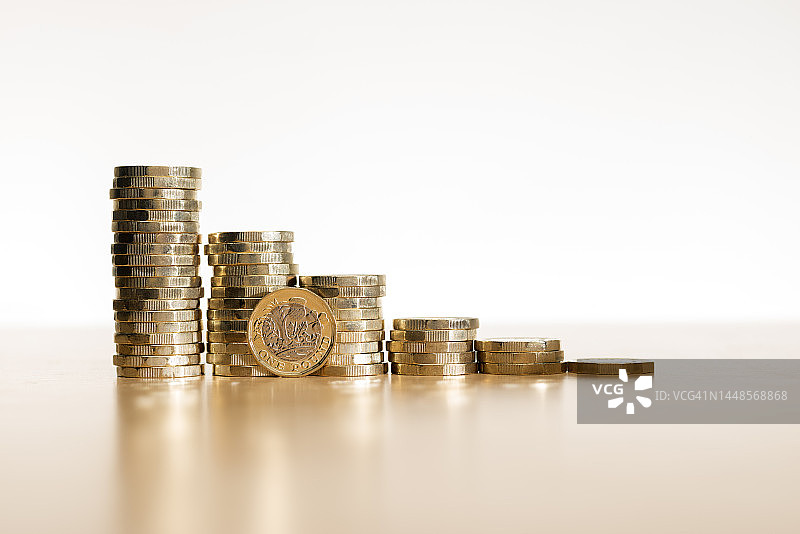 英镑硬币堆图片素材