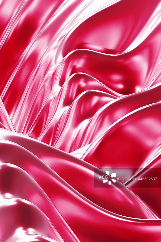 美丽的未来主义抽象红色、粉色背景。2023年度流行色3D垂直图案图片素材