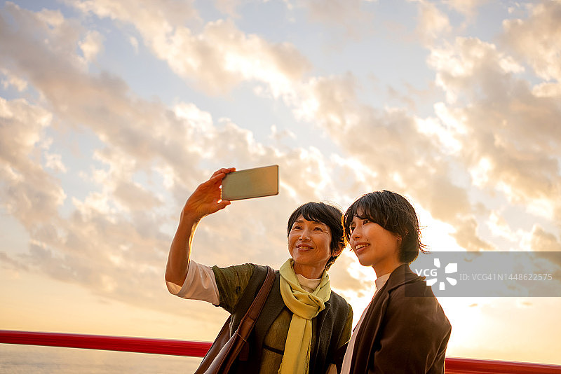 日本母女在日本观光图片素材