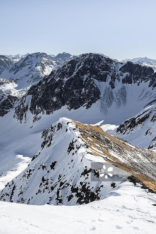 米特泽格科格尔峰顶冬季景观（奥地利蒂罗尔州屈泰）图片素材
