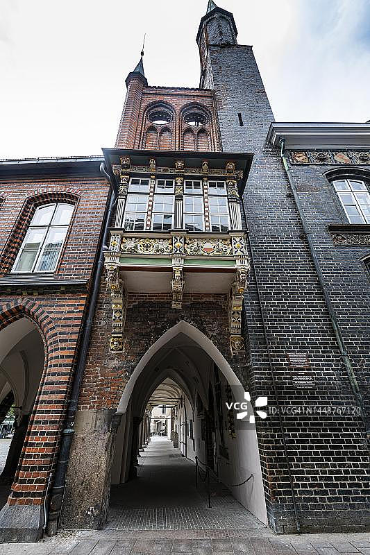 德国吕贝克联合国教科文组织世界遗产小镇市政厅图片素材