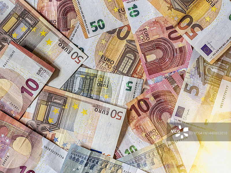 欧元区纸币铺满画面图片素材