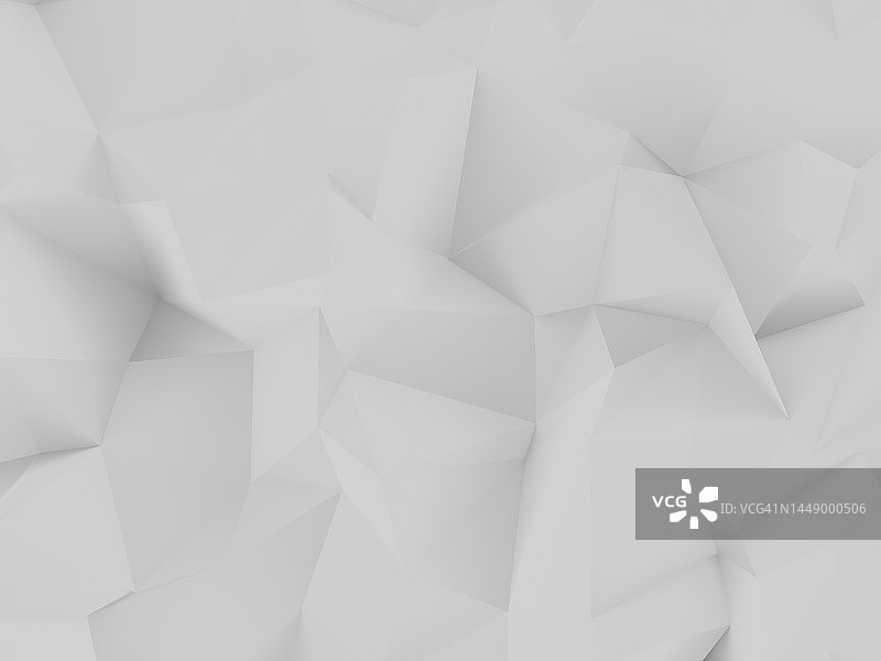 白色抽象低多边形背景3D渲染图片素材