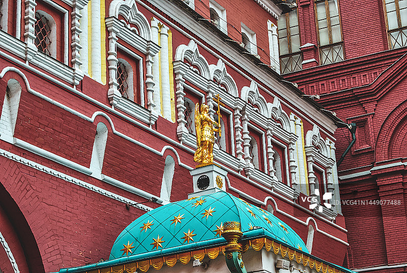 红场的金色雕像，莫斯科，俄罗斯图片素材