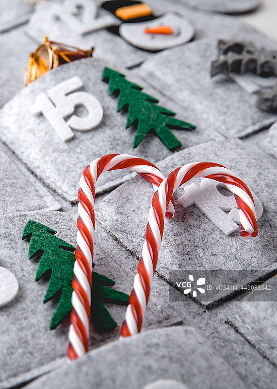 节日降临日历：冬季节日，圣诞节概念图片素材
