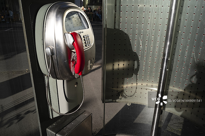 电话亭特写图片素材
