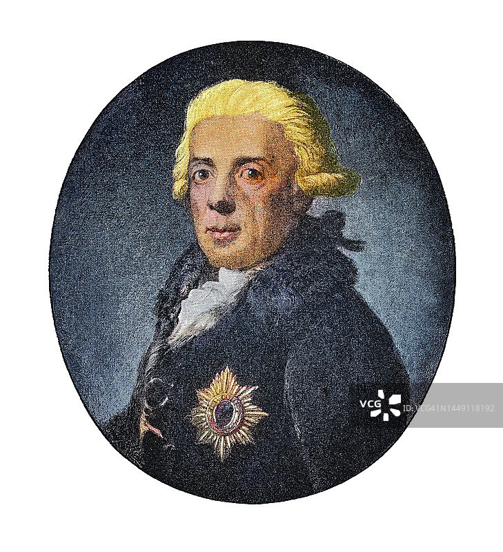 普鲁士的弗里德里希·海因里希·路易王子肖像（1726年1月18日 – 1802年8月3日）：普鲁士将军、政治家和外交官图片素材