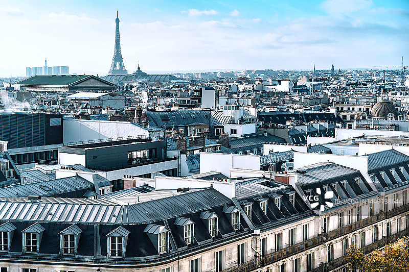 法国巴黎的航拍城市景观图片素材