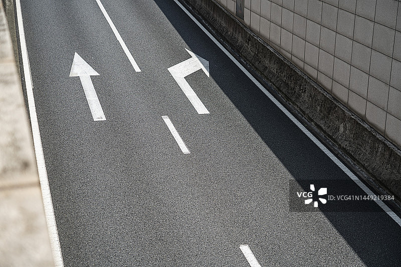 空荡道路的鸟瞰图图片素材