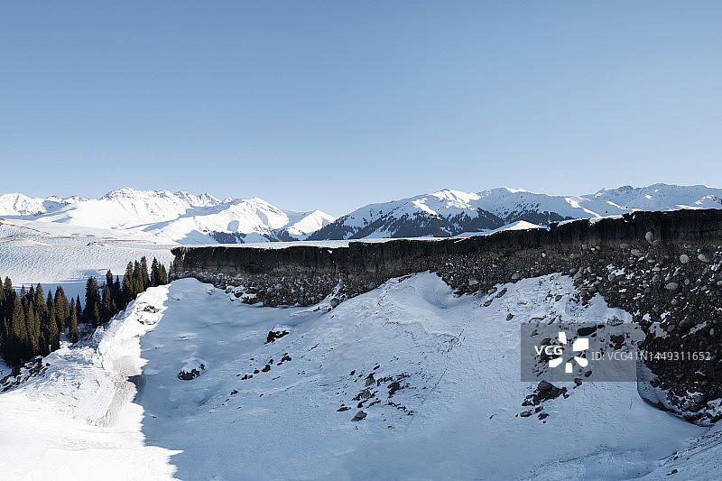 雪山下的峡谷图片素材