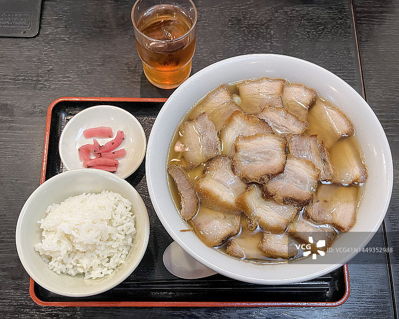 喜多方猪肉叉烧拉面套餐图片素材