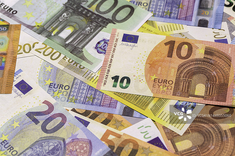 欧盟货币特写图片素材