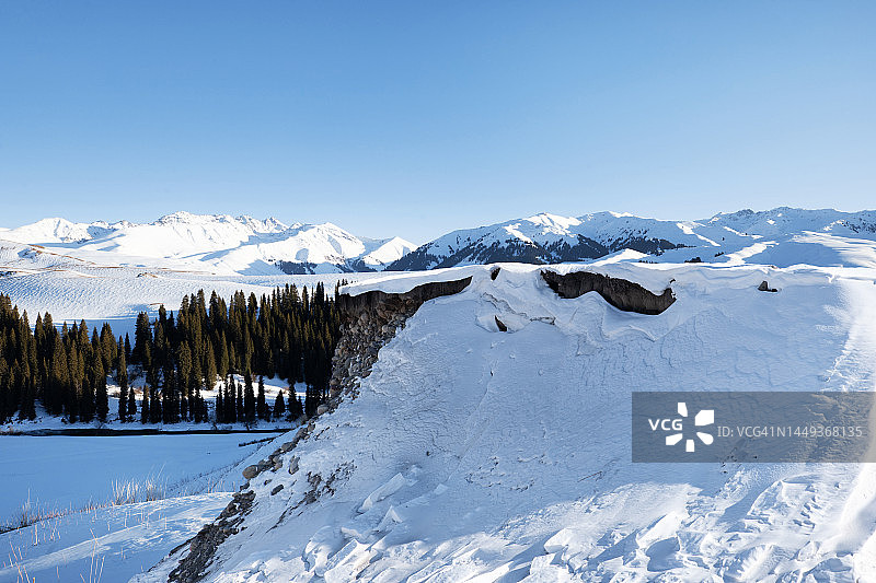 雪山下的峡谷图片素材