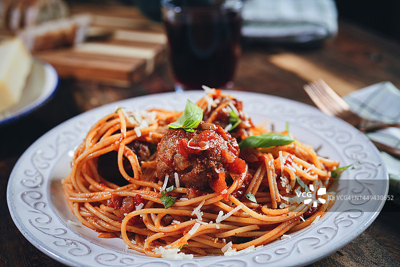 番茄肉丸意面图片素材