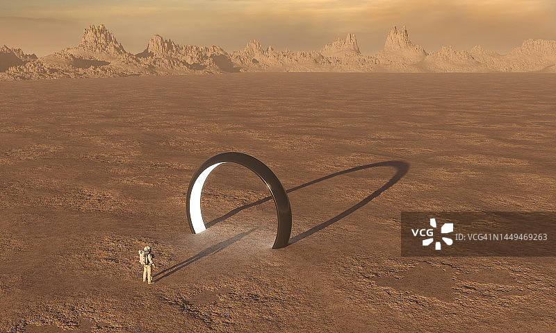 维度传送门前的宇航员图片素材