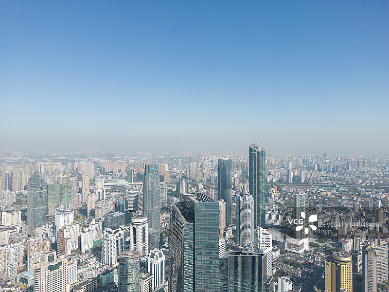 无锡市中心恒隆广场周边建筑鸟瞰图图片素材