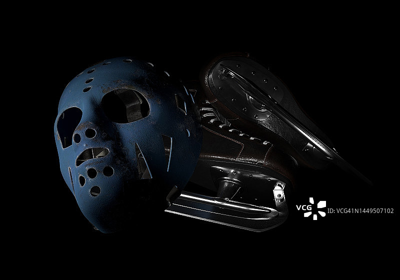 复古曲棍球守门员面具图片素材