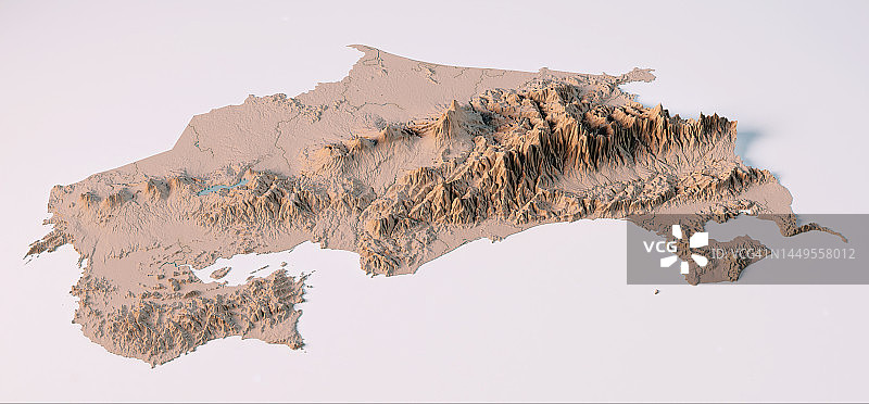 哥斯达黎加地形图3D视图图片素材