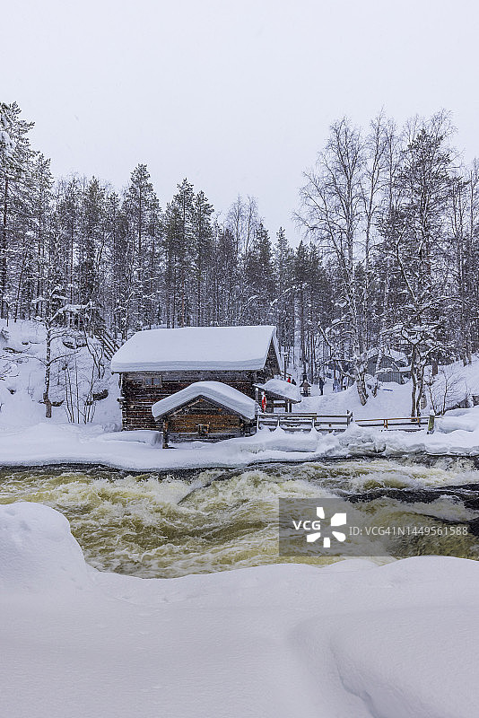 芬兰奥兰卡国家公园的旧磨坊图片素材