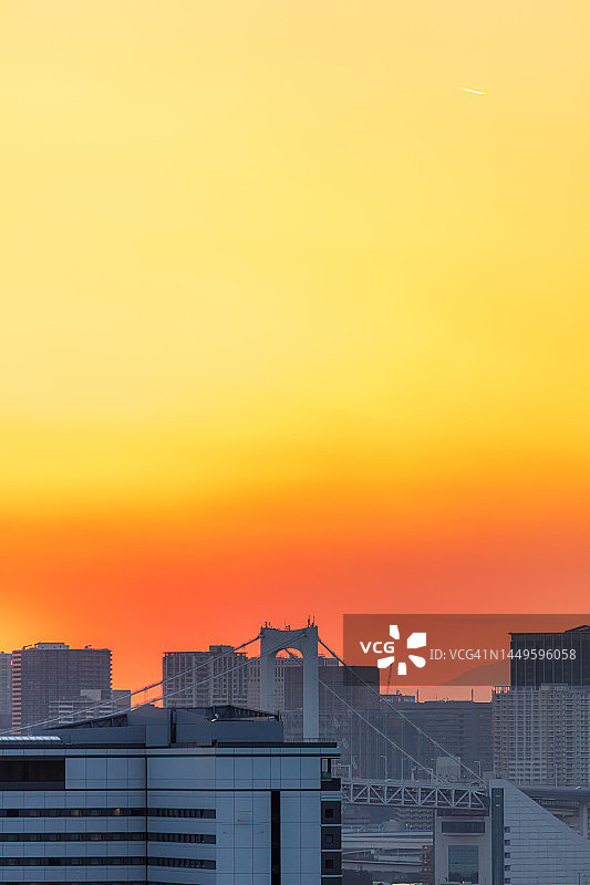 日本东京日落航拍图片素材