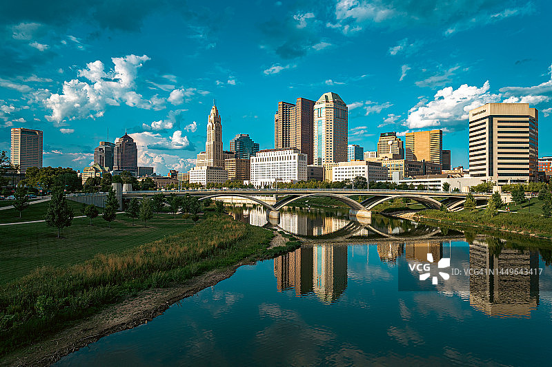 夏季的哥伦布市中心区图片素材