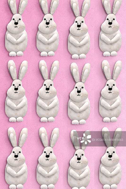 粉色复活节兔子无缝图案图片素材