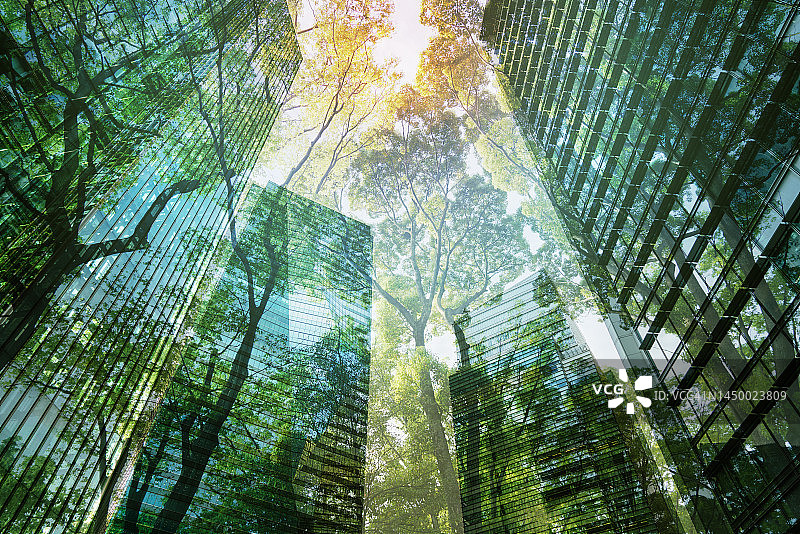 绿色植物多层城市景观图片素材