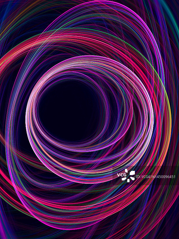 发光圆圈 - 抽象分形艺术图片素材