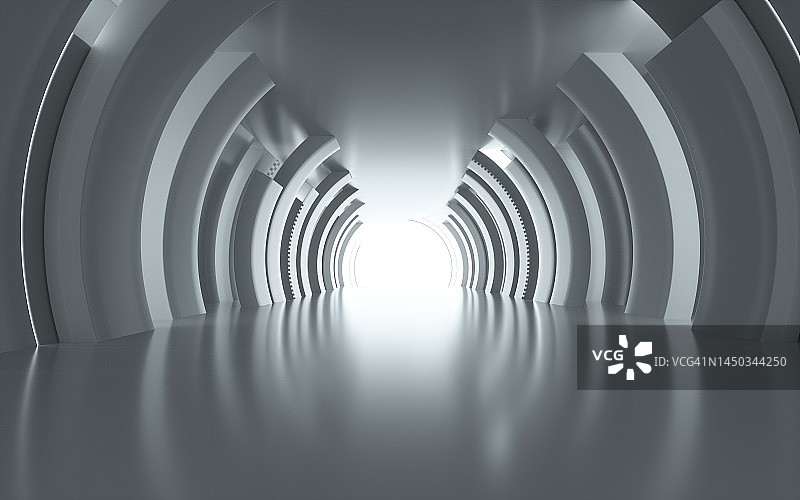 3D渲染：抽象隧道背景图片素材