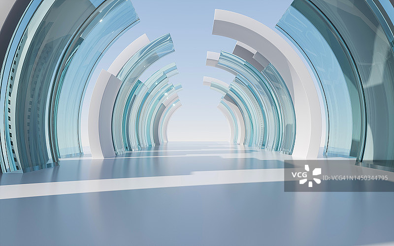 带有玻璃穹顶的现代建筑图片素材