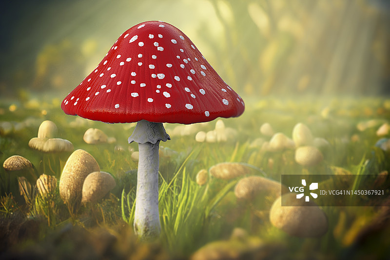 飞天鹅膏菌插画图片素材