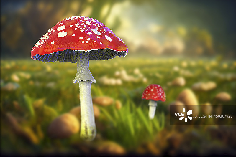 飞天鹅膏菌插画图片素材