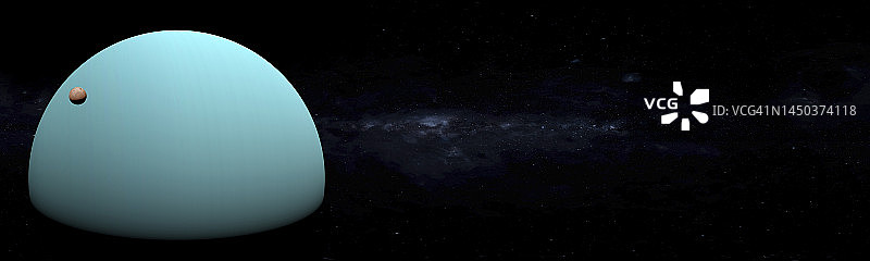 天王星及其卫星插图图片素材