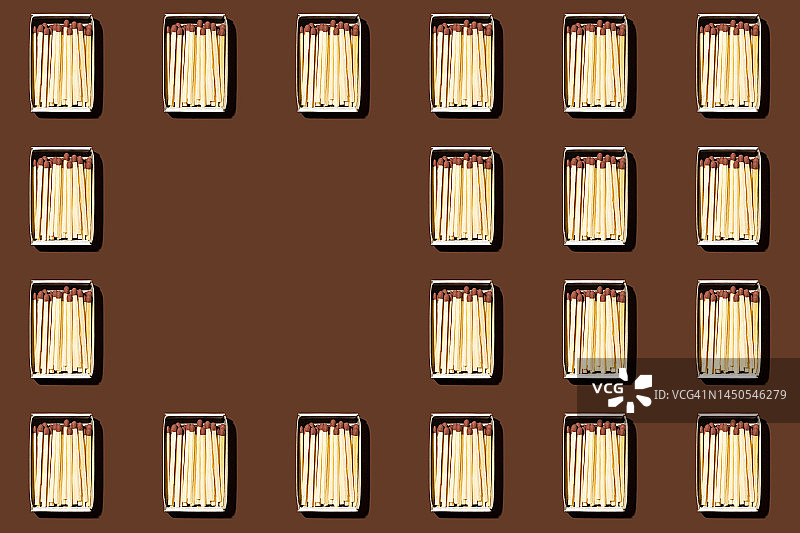 成排的火柴盒图案，中心有空白点图片素材