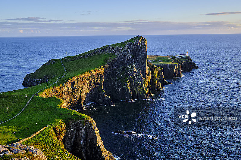 苏格兰斯凯岛，半岛和内斯特角灯塔图片素材