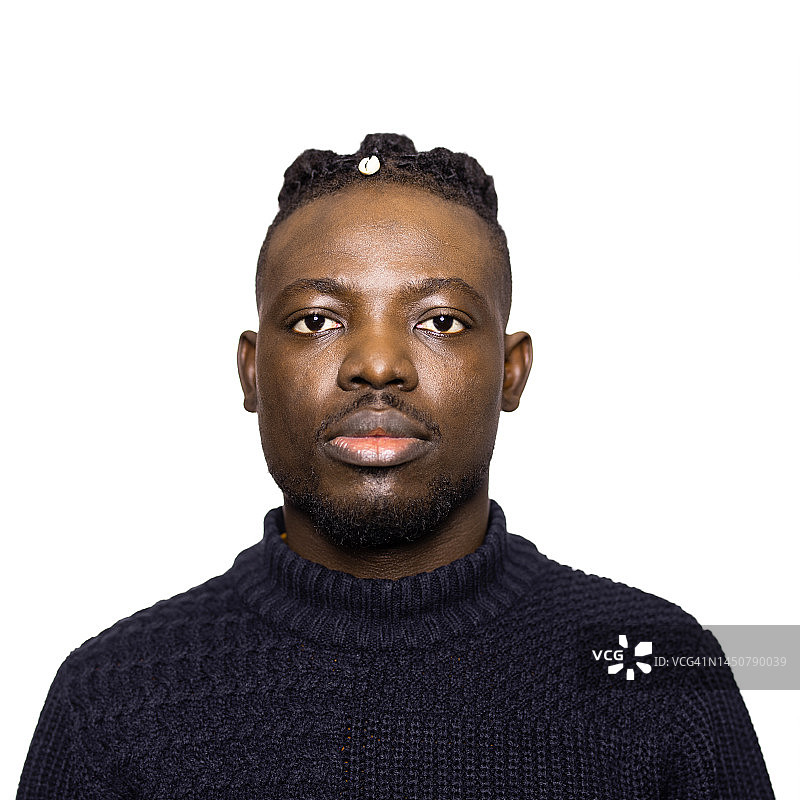 留着辫子的年轻非洲男子肖像图片素材