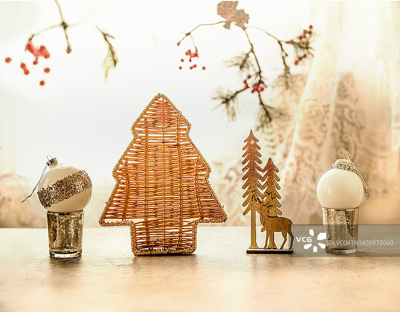 圣诞节桌面装饰静物图片素材