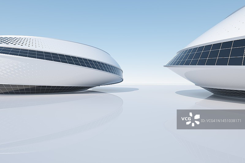 空旷的广场前的现代建筑图片素材